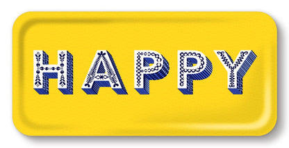 Happy / Yellow Tray 32x15cm