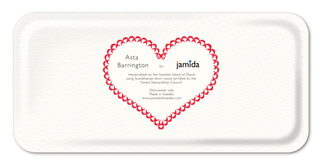 Love / Red Tray 32x15cm