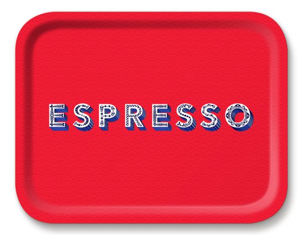 Espresso Red Tray 36x28cm