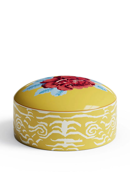 Indian Tiger Porcelain Trinket Box - Gold