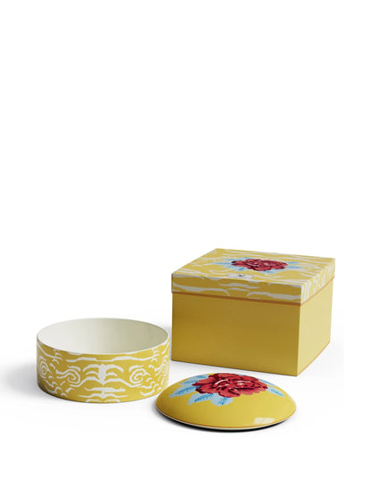 Indian Tiger Porcelain Trinket Box - Gold