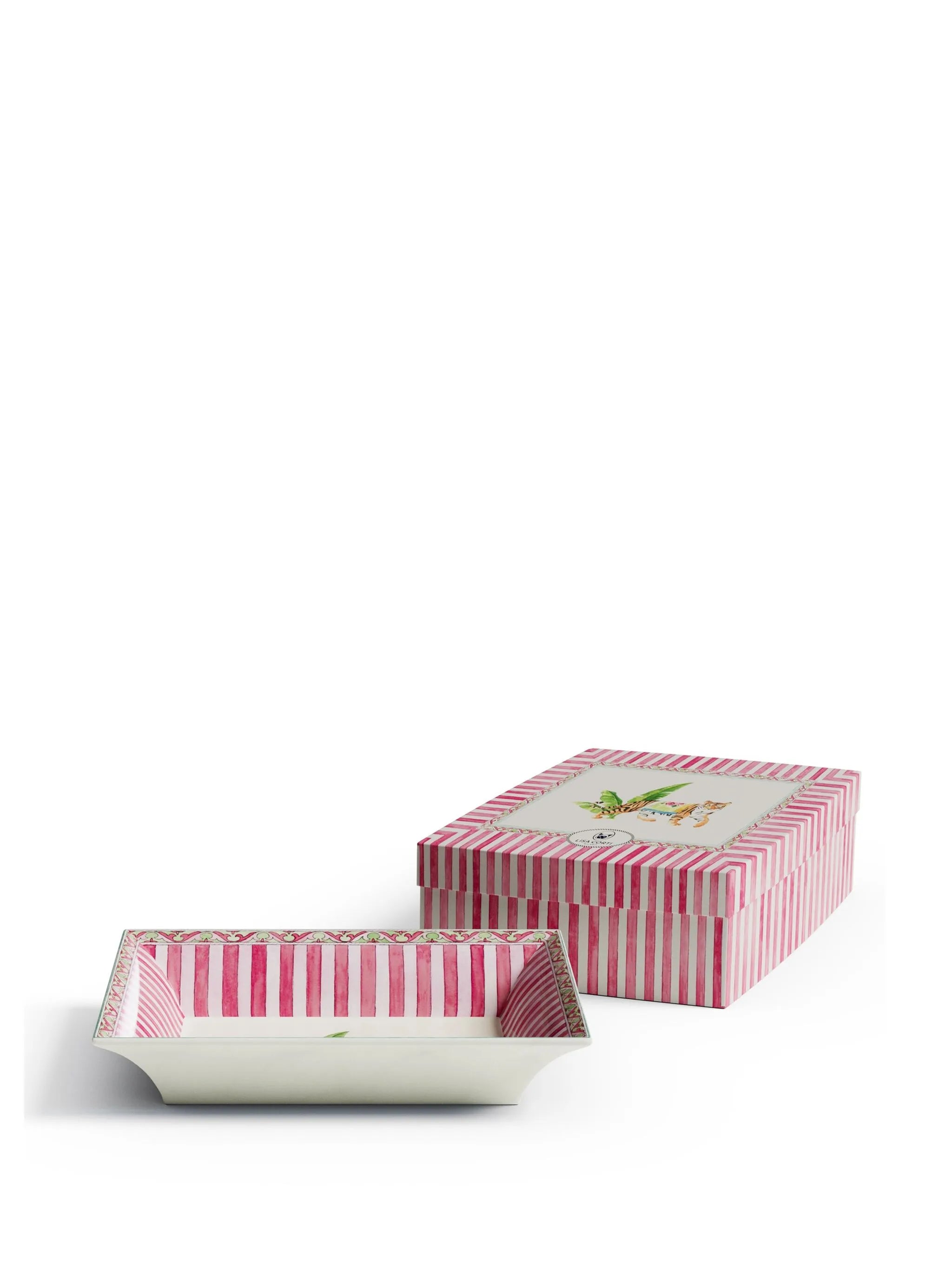 Sariska Porcelain Charger Tray - Pink