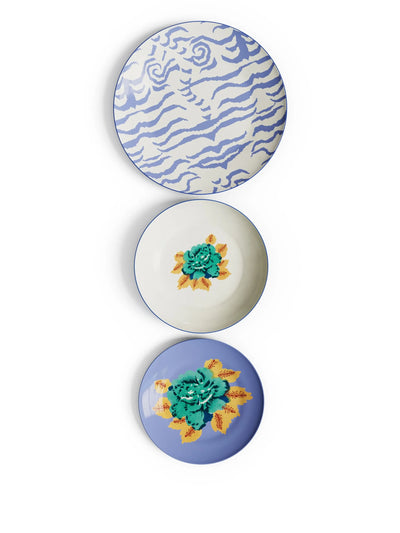 Indian Tiger Gold Porcelain Plates Set of 3 - Pervinch