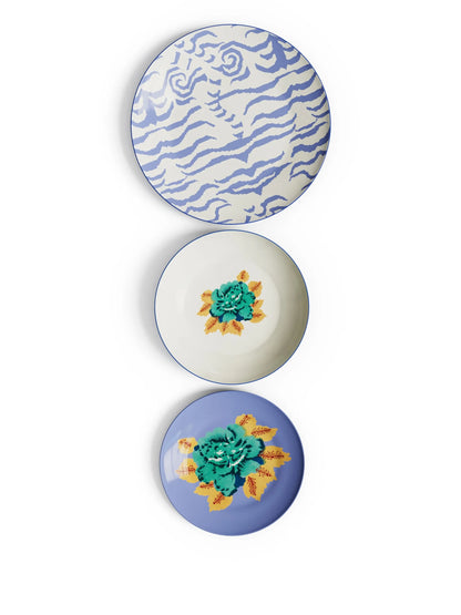 Indian Tiger Gold Porcelain Plates Set of 3 - Pervinch