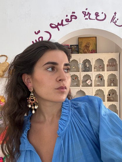 Ornella Chandelier Earrings - Pearl