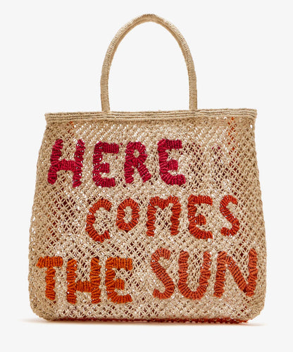 The Jackson Jute Tote Bag Large - Here Comes the Sun