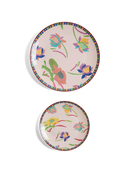 Japanese Porcelain Plates Set of 2 - Pink