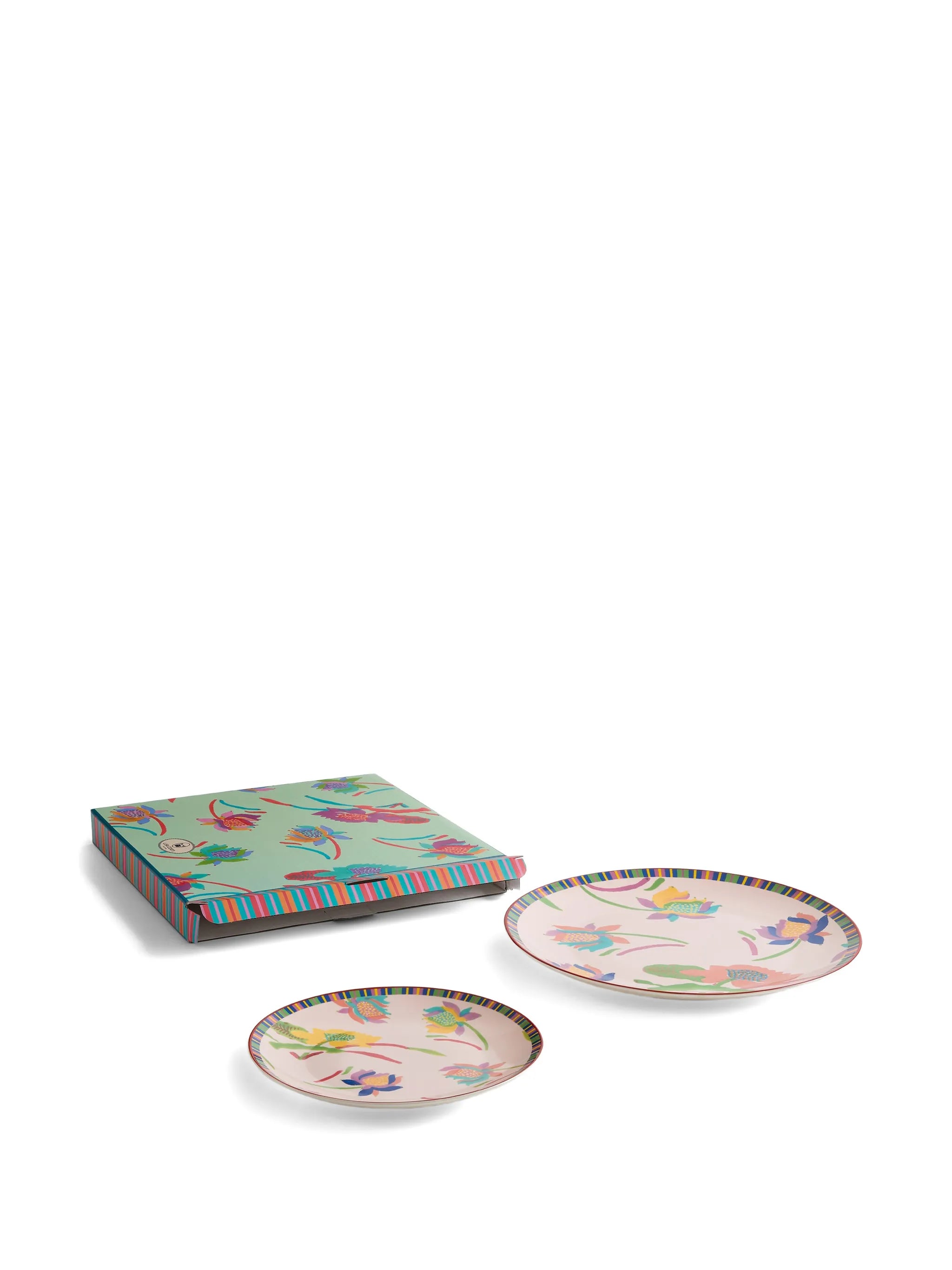 Japanese Porcelain Plates Set of 2 - Pink