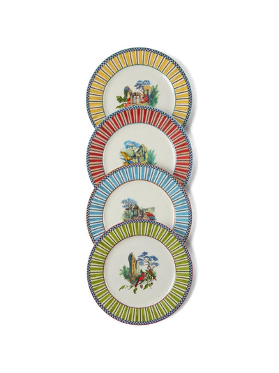 Jungle Parrot Porcelain Dessert Plates Set of 4