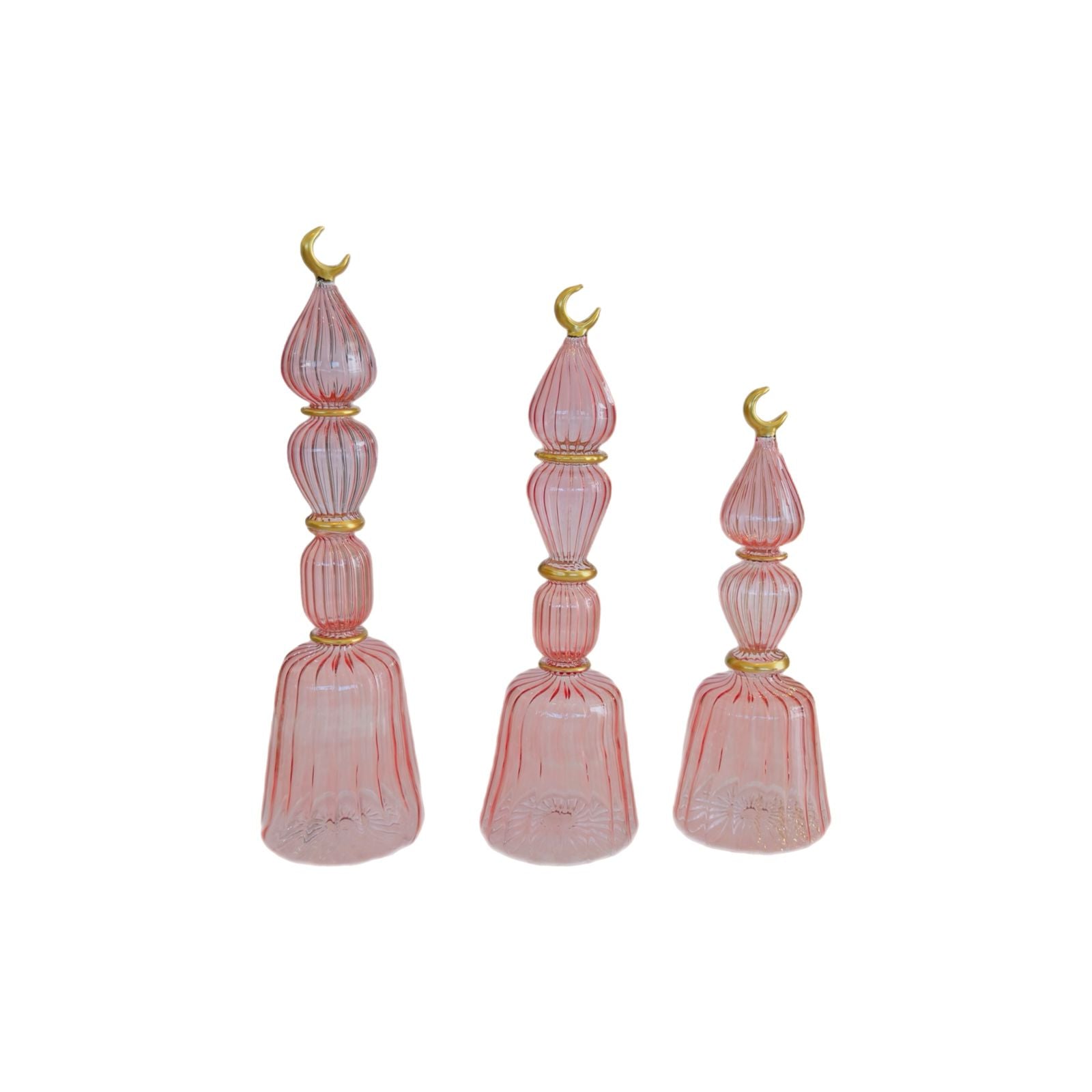 Glass Minaret Pink & Gold