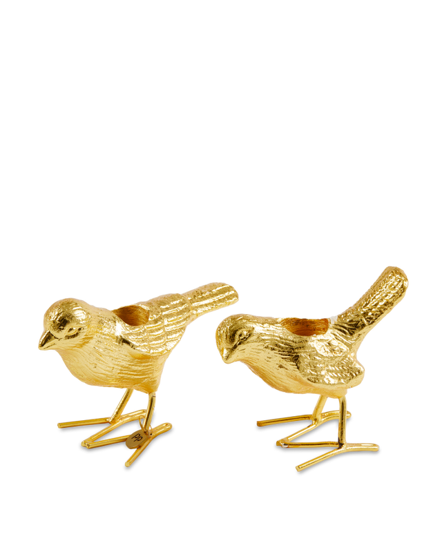 Pols Potten Flock of Birds Gold Candle Holders - Set of 2