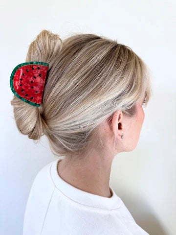 Watermelon Hand Painted Claw Hair Clip