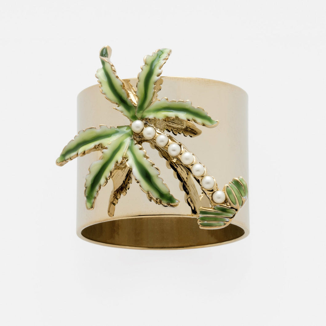Napkin Rings Set Of Two - Palm Tree