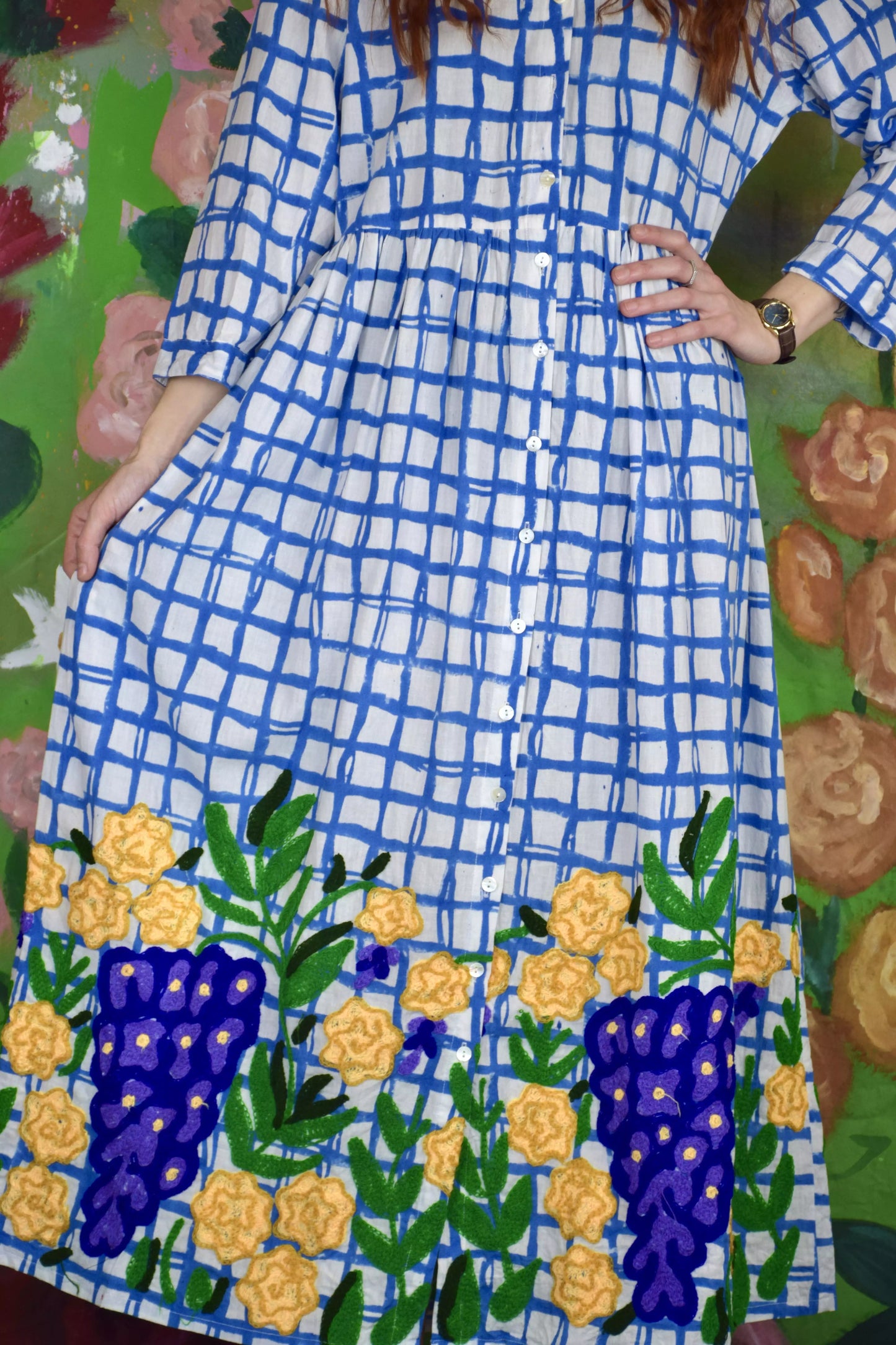 Cotton Dress Coreana Embroidered