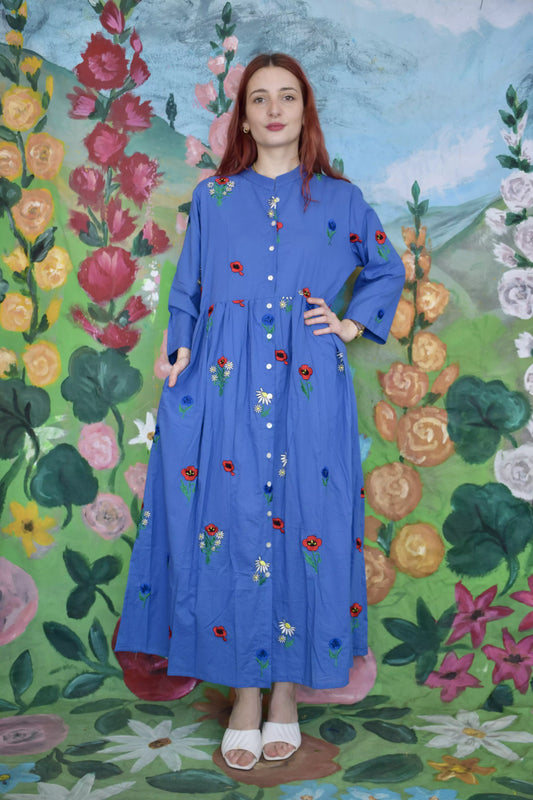 Cotton Dress Coreana All Embroidered