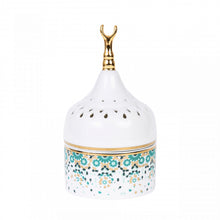 Load image into Gallery viewer, Silsal Crescent Mirrors Mabkhar Incense Burner - Emerald Green
