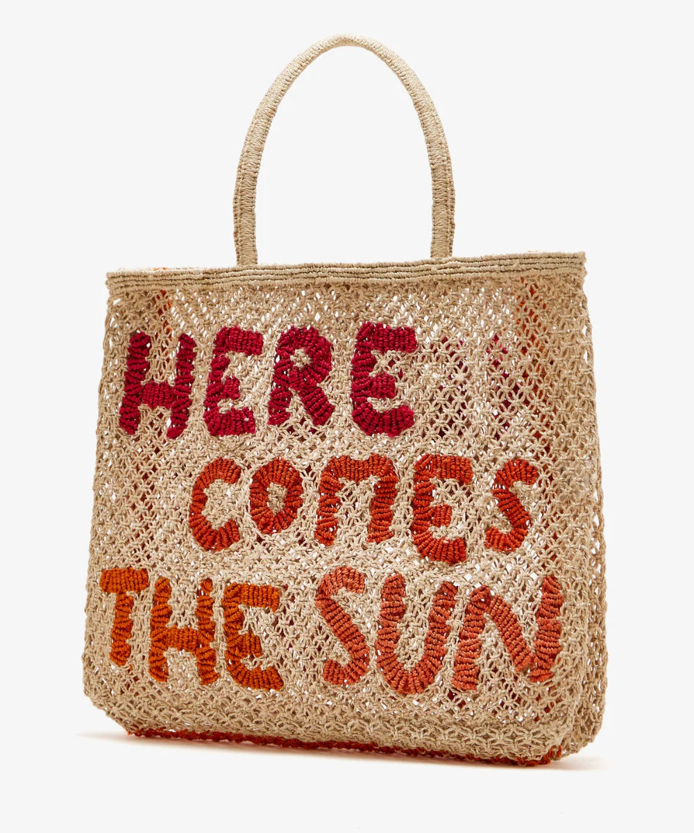 The Jackson Jute Tote Bag Large - Here Comes the Sun