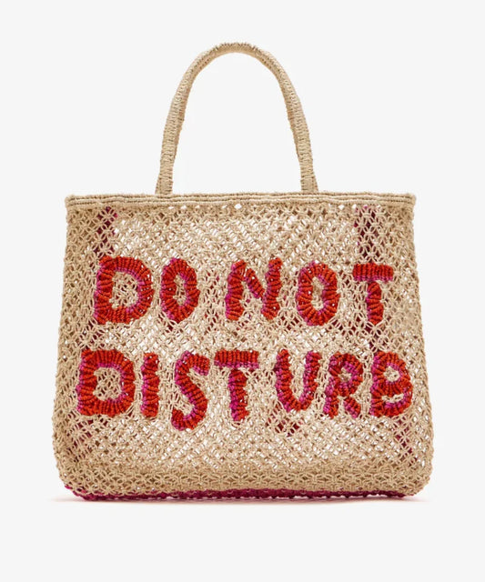 The Jackson Jute Tote Bag Small - Do Not Disturb