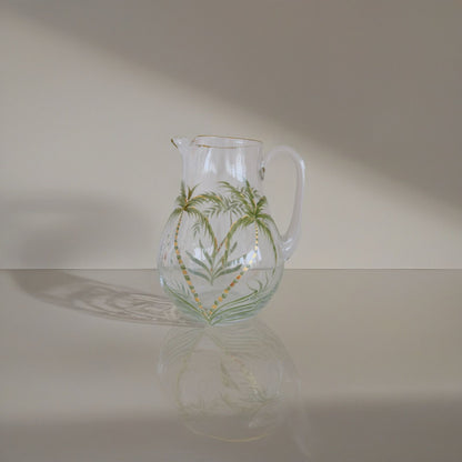 Bohemia Crystal Hand Painted Jug Palm Tree