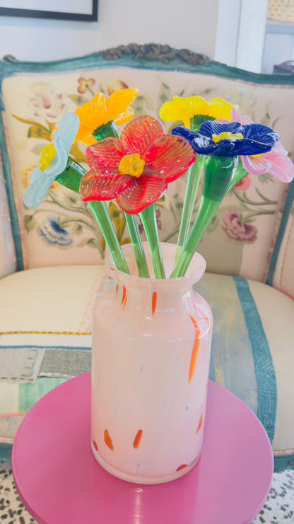 Mouthblown Crystal Glass Flower