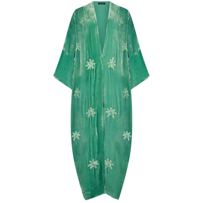 Sea Green Velvet Kimono