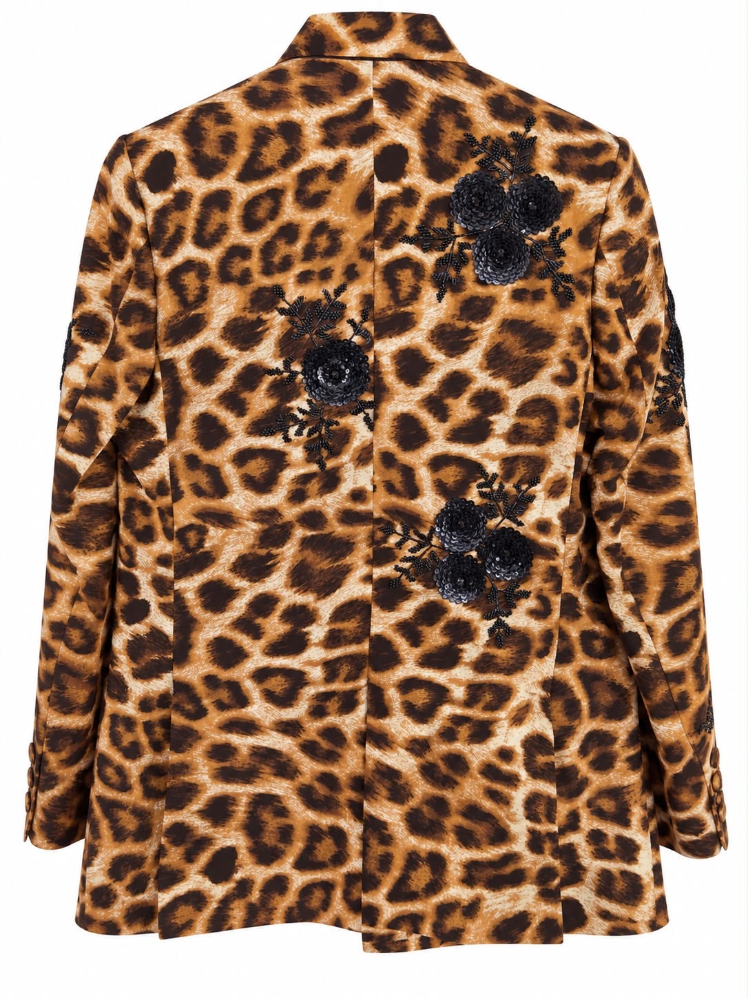 Leopard Animal Print Blazer with Flowers