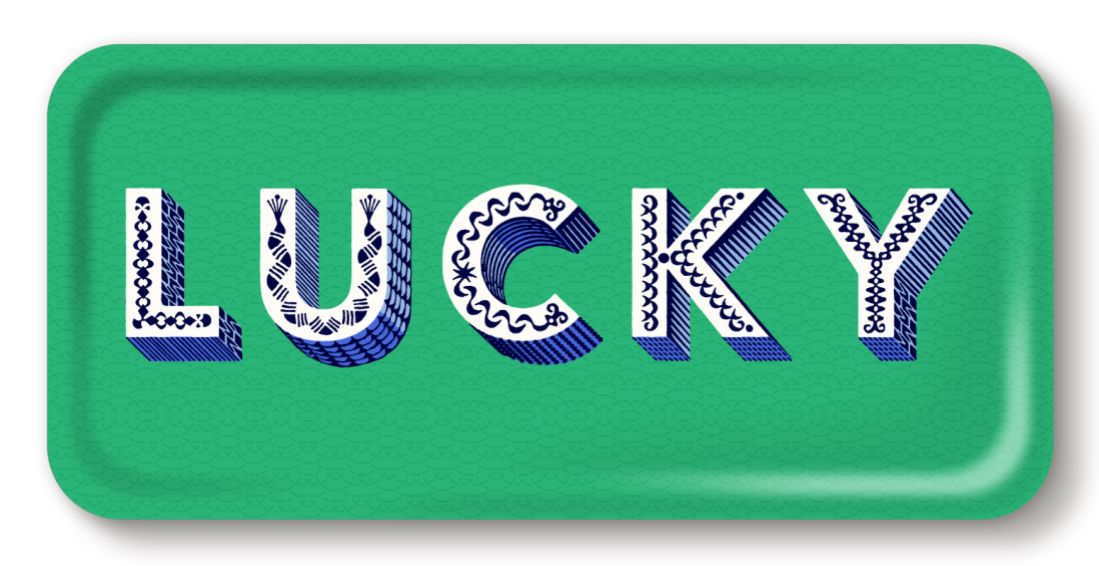Lucky / Green Tray 32x15cm