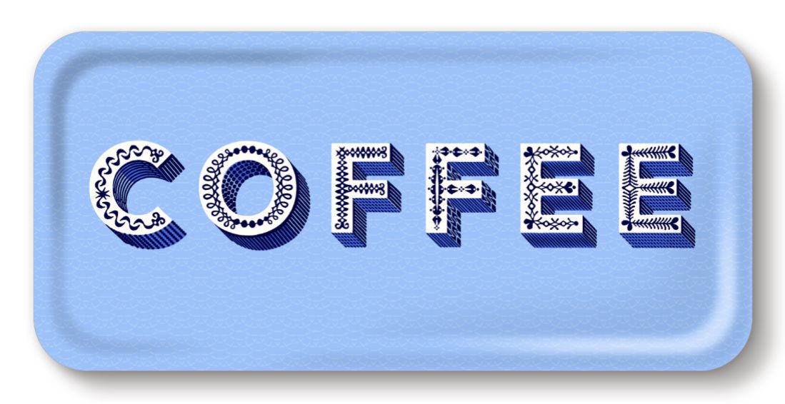 Coffee Tray Blue 32x15cm