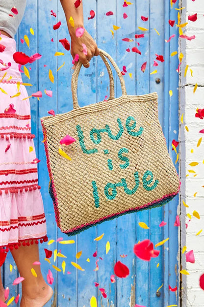 The Jackson Jute Tote Bag Small - Love is Love