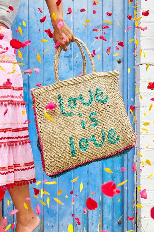 The Jackson Jute Tote Bag Small - Love is Love