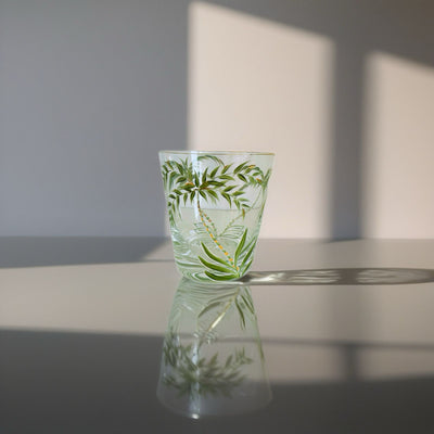 Bohemia Crystal Hand Painted Tumblers Set of 6 Palm Tree