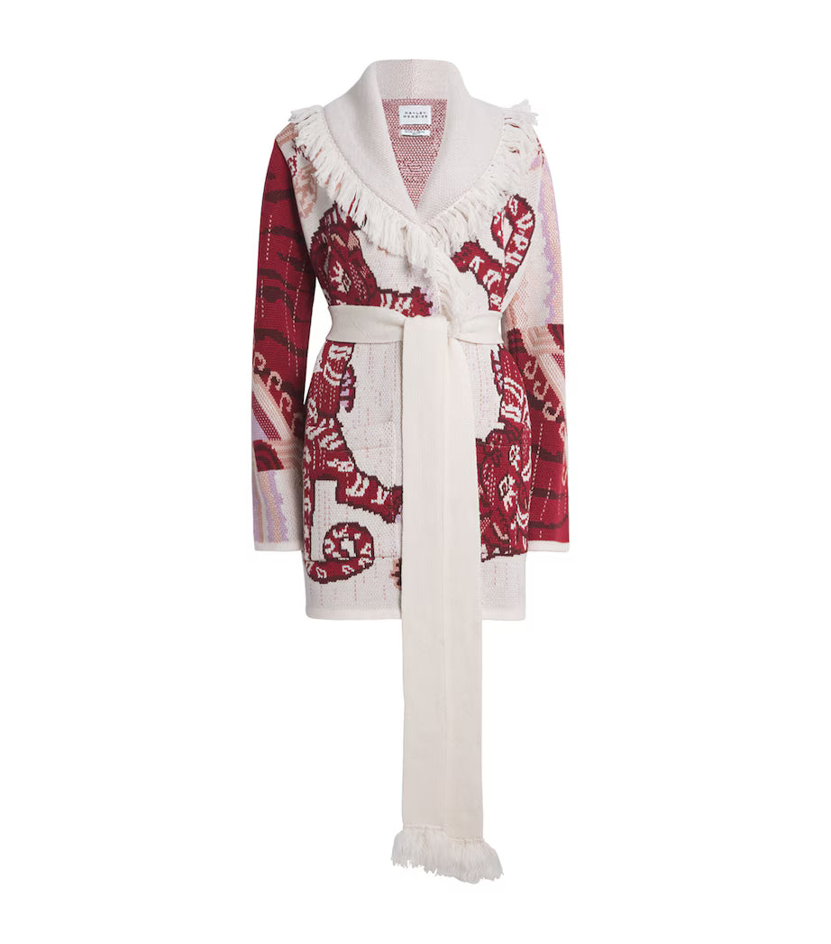 Hayley  Menzies Tibetan Tiger Merino Jacquard Short Cardigan