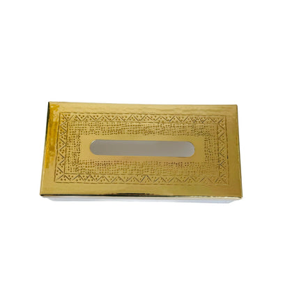 Tissue Box with Brass Cover -Gold