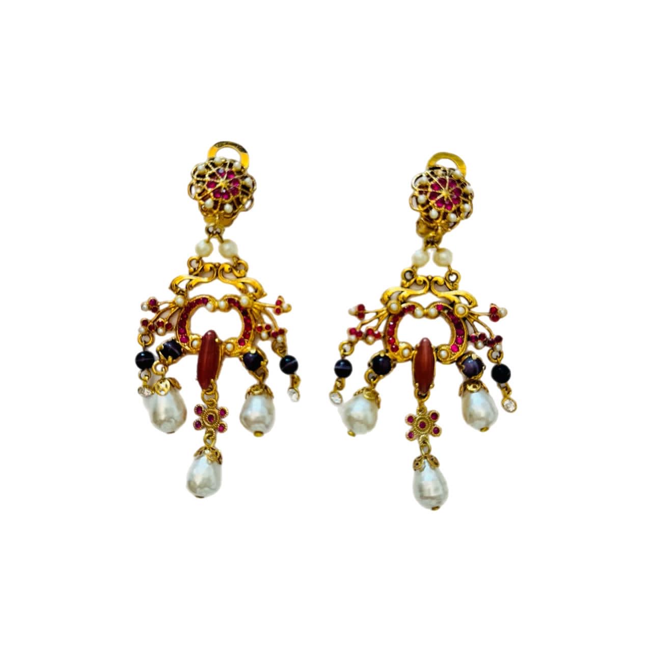 Ornella Chandelier Earrings - Pearl