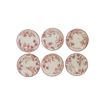 White Rocaille Dessert Plates - Set of 6