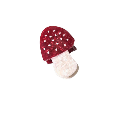 Mushroom Hand Painted Claw Hair Clip