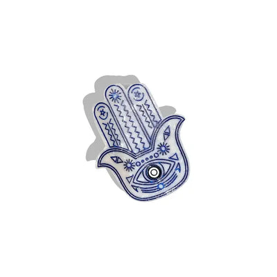 Hamsa Hand Painted Claw Hair Clip