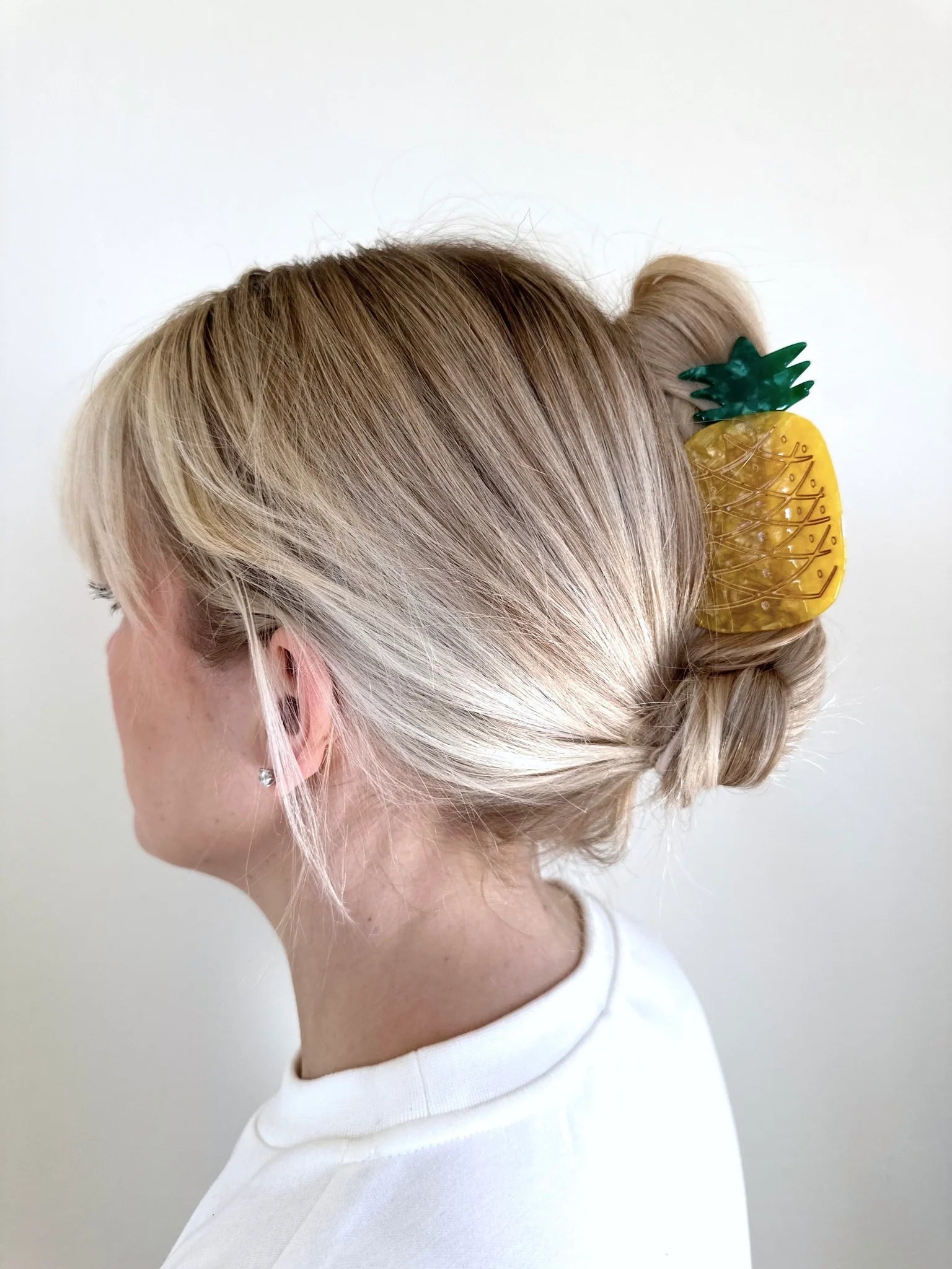Pineapple Hand Painted Claw Hair Clip