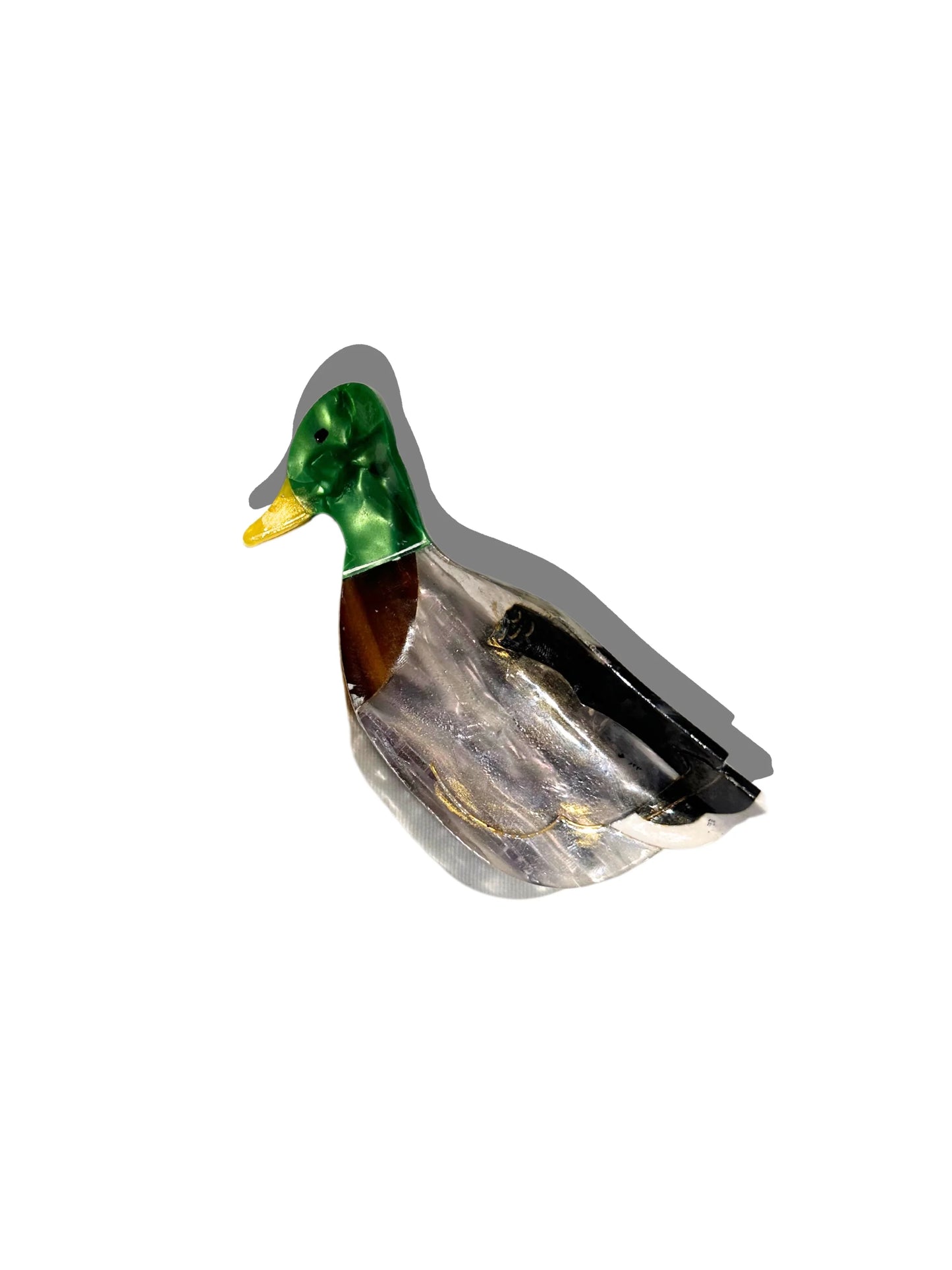 Mallard Duck Bird Hand Painted Claw Hair Clip
