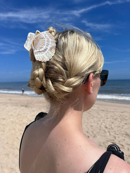 Seashell Hand Painted Claw Hair Clip
