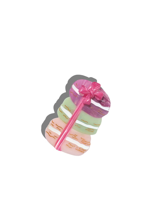 Macaron Dessert Hand Painted Claw Hair Clip