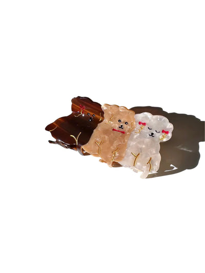 Puppies Hand Painted Claw Hair Clip