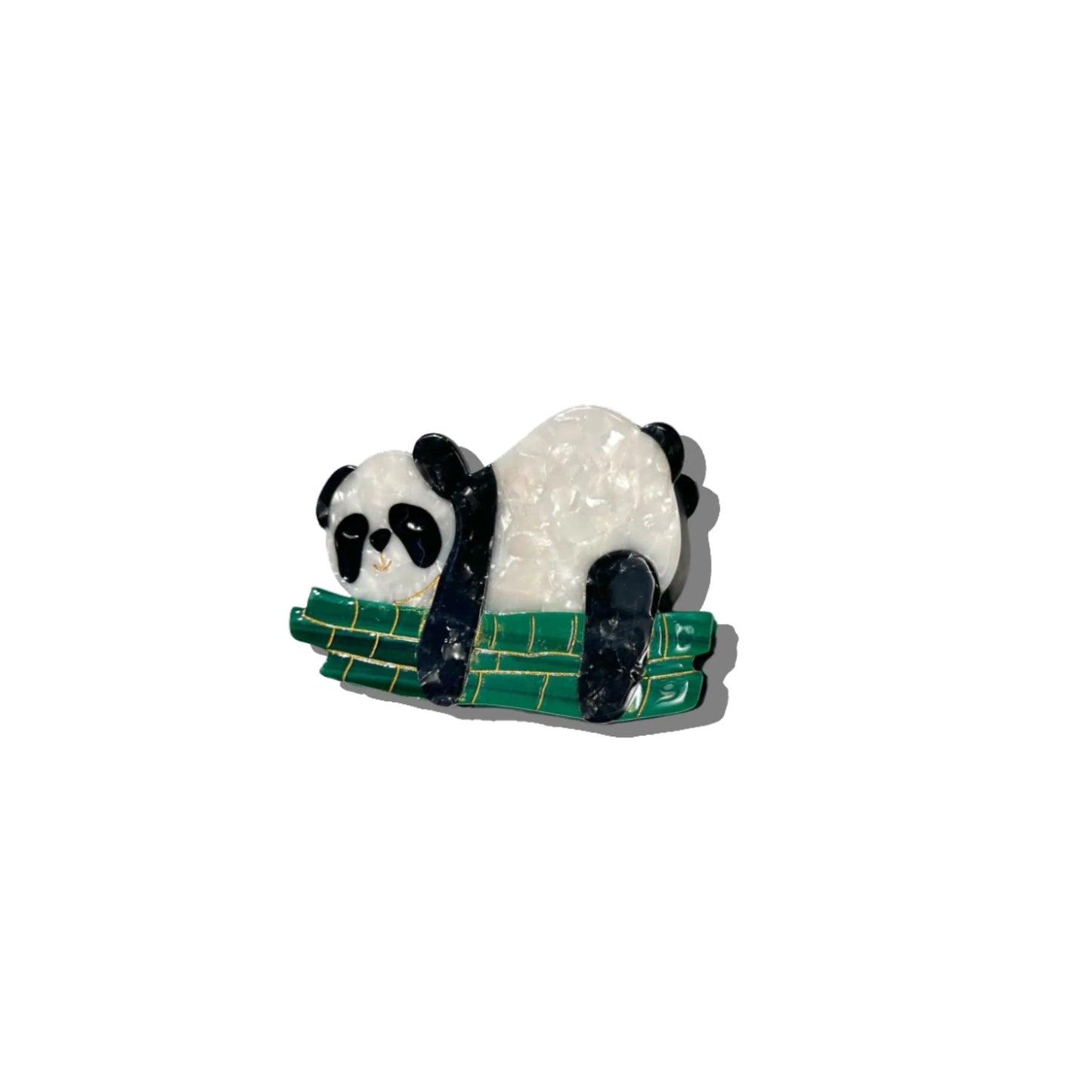 Panda Hand Painted Claw Hair Clip
