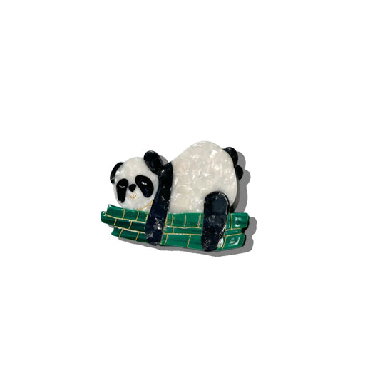 Panda Hand Painted Claw Hair Clip