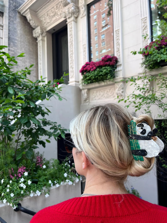 Panda Hand Painted Claw Hair Clip