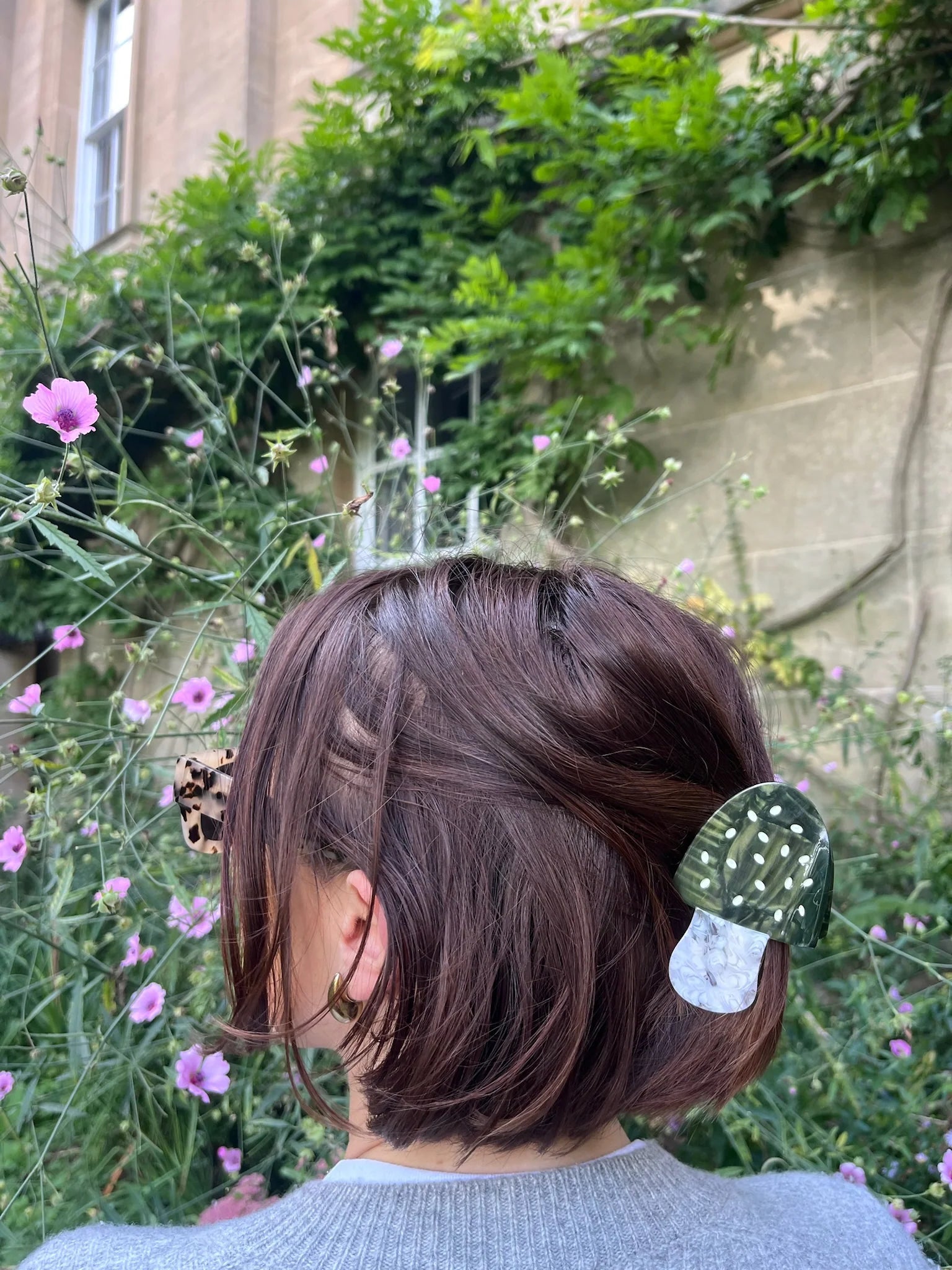 Mushroom Hand Painted Claw Hair Clip