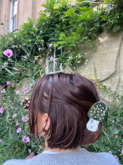 Mushroom Hand Painted Claw Hair Clip