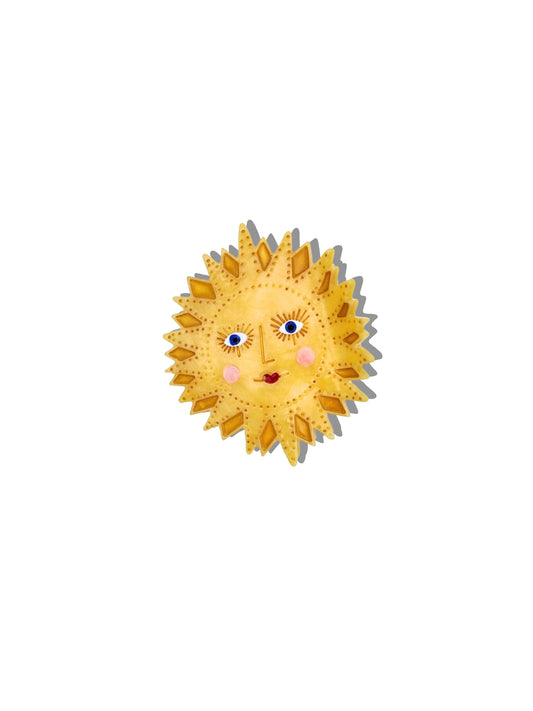 Celestial Sun Hand Painted Claw Hair Clip