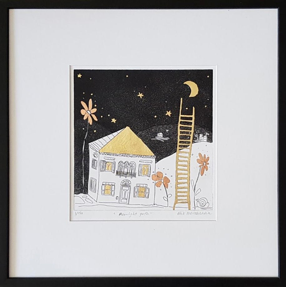 "Moonlight Path" Etching