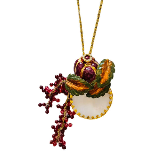 Ornella Magnifying Lens Necklace - Pomegranate